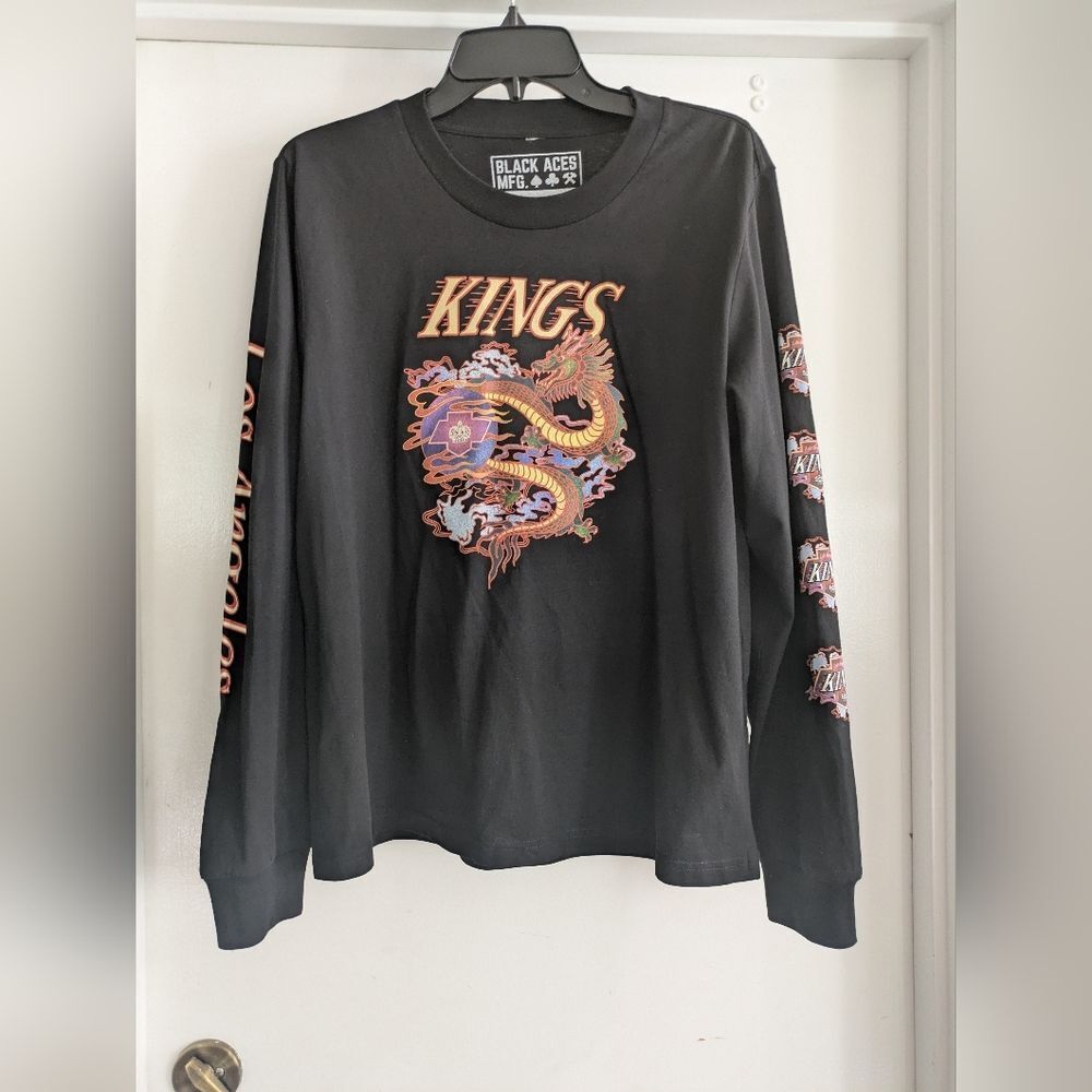 Kings Women's Violent Gentlemen Lunar New Year Black Long Sleeve Shirt Large